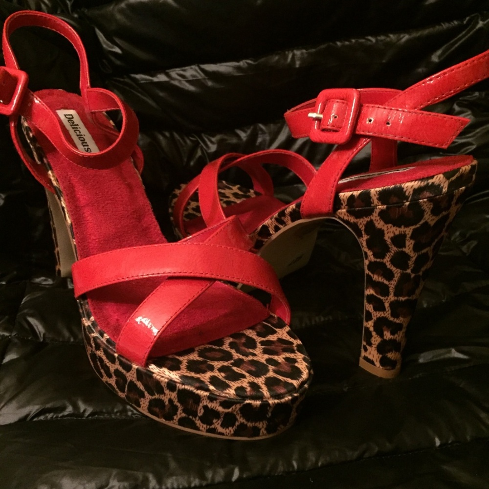 Delicious red and leopard print heels